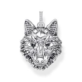 Thomas Sabo PE965-691-21 Pendant Wolf's Face with Stones Blackened Silver