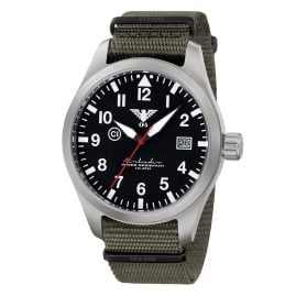 KHS AIRS.NSGO Herren-Armbanduhr Airleader Olivgrün/Stahl