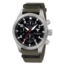 KHS AIRSC.NSGO Herrenuhr Airleader Chronograph Olivgrün/Stahl