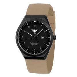 KHS SLIBS.ST Herrenuhr Slingshot Quarz Schwarz/Silikonband Beige