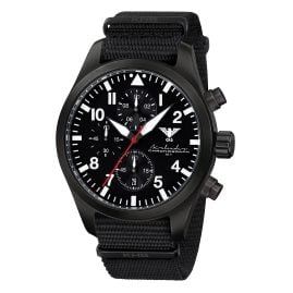 KHS AIRBSC.NB Men's Wristwatch Airleader Chronograph Black