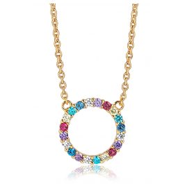 Sif Jakobs Jewellery SJ-C338(1)-XCZ(YG) Damen-Silberkette Biella Grande Vergoldet