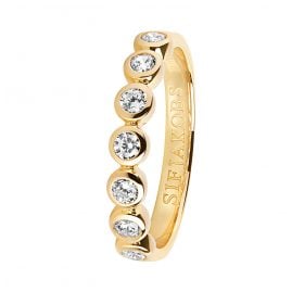 Sif Jakobs Jewellery SJ-R11186-CZ(YG) Ladies' Ring Sardinien Sette Gold-Plated Silver