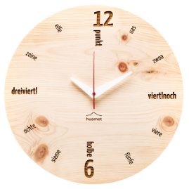 Huamet CH40-C-01 Wall Clock Wood Arolla Round