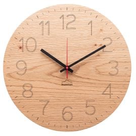Huamet CH80-A-1501 Wooden Wall Clock Duhrchblick Oak Round
