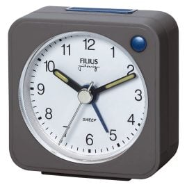 Filius 0524-4 Alarm Clock Without Ticking Small Format 5.5 x 5.5 cm Grey
