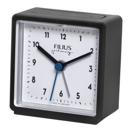 Filius 0540-17 Alarm Clock Quartz Small Format 6.5 x 6.5 cm Black