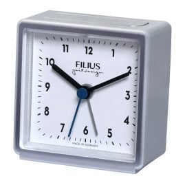 Filius 0540-19 Alarm Clock Quartz Small Format 6.5 x 6.5 cm Silver Tone
