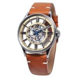 Poljot International 6114.1220102 Unisex-Armbanduhr Handaufzug Vintage Skeleton Braun