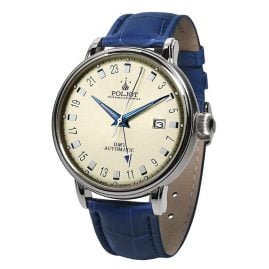 Poljot International 34NH.4200112 Herrenuhr Automatik Jaros GMT Blau/Beige