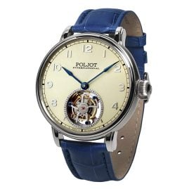 Poljot International 3400.T-XVIII-CS Men´s Watch Tourbillon XVIII Blue/Champagne Tone
