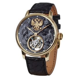 Poljot International 3400.T-DYN-2 Herren-Armbanduhr Tourbillon Dynasty Schwarz/Goldfarben