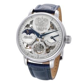 Poljot International 9931.DYNIII-1 Herrenuhr Handaufzug Dynasty 3 Blau/Silberfarben