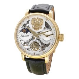 Poljot International 9931.DYNIII-2 Herren-Uhr Handaufzug Dynasty 3 Braun/Goldfarben