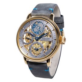 Poljot International 9730.2940653 Men's Watch Double Timer Globetrotter Grey/Gold Tone
