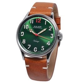 Poljot International 2409.1220333 Men's Watch Hand-Winding Retro Classic Brown/Green