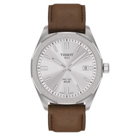 Tissot T151.422.16.031.00 Men's Solar Watch PRC 100 with Leather Strap Brown