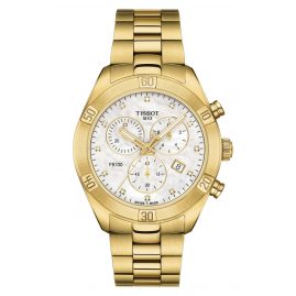 Tissot T101.917.33.116.01 Damen-Chronograph PR 100 Sport Chic Edelstahl gold