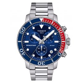 Tissot T120.417.11.041.03 Men's Diver Watch Chronograph Seastar 1000 Blue/Red