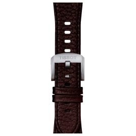 Tissot T852.049.164 Watch Strap Dark Brown Leather for PRX Models