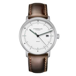 Sternglas S01-NS01-BR03 Herrenuhr Naos Solar Dunkelbraun/Weiß