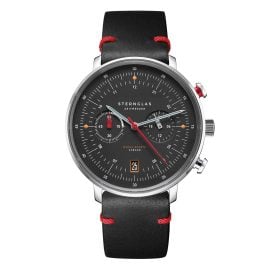 Sternglas S01-HCN03-VI29 Herrenuhr Mecha-Quartz Hamburg Chrono Neuwerk Schwarz