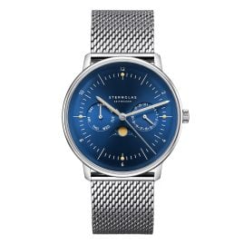Sternglas S01-NM06-MI04 Wristwatch Naos Moon Phase Blue/Mesh Strap