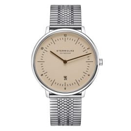 Sternglas S01-NX54-ME08 Men´s Wristwatch Quartz Naos XL Steel Strap/Sand Brown