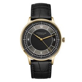 Sternglas S01-SD04-HE03 Men's Watch Sedius Sweeping Second Black/Gold Tone