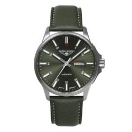 Bauhaus 2866-4 Aviation Herren-Fliegeruhr Automatik DayDate Grün