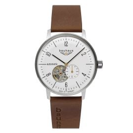 Bauhaus 2068-1 Armbanduhr für Herren Pure Automatik Open Heart Braun