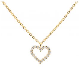 P D Paola CO01-220-U Ladies' Necklace White Heart Gold Plated