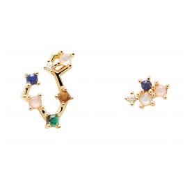 P D Paola AR01-403-U Women's Earrings Star Sign Pisces Gold Plated Silver