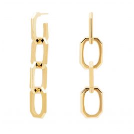 PDPaola AR01-468-U Women's Earrings Signature Chain Gold Tone