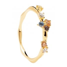 P D Paola AN01-210 Women's Ring Five Gold-Plated Silver