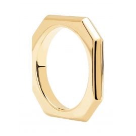 P D Paola AN01-378 Women's Ring Signature Link Gold Tone
