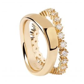 P D Paola ANO1-463 Women's Ring Motion Gold Plated Silver