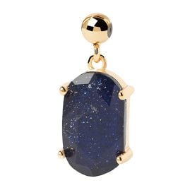 P D Paola CH01-011-U Charm Pendant Happiness Dark Blue gold plated