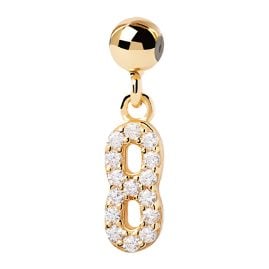 P D Paola CH01-002-U Charm Pendant Numeral 8 gold plated