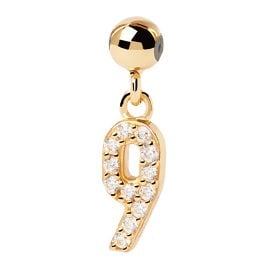 P D Paola CH01-001-U Charm Pendant Numeral 9 gold plated