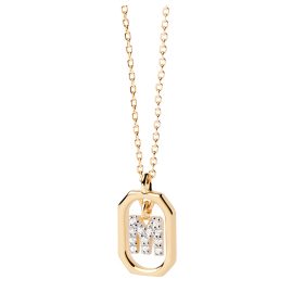 P D Paola CO01-524-U Women's Necklace Letter M Mini Gold Plated Silver