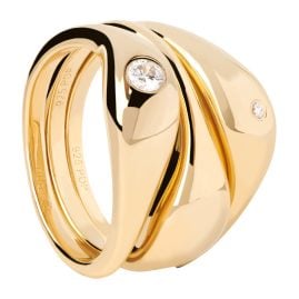 PDPaola AN01-994 Women's Ring Set Sugar Gold Plated Silver