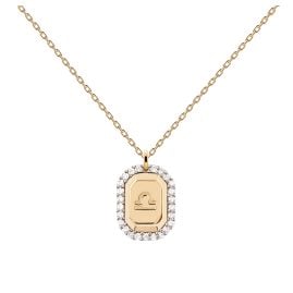 PDPaola CO01-574-U Damen-Halskette Sternzeichen Waage Silber vergoldet