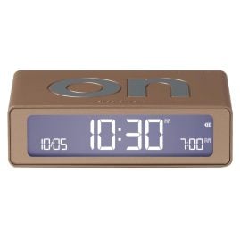 Lexon LR158D1 Digital Alarm Clock Flip Mini Soft Gold Tone