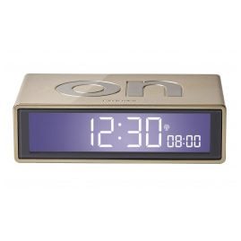 Lexon LR150D9 Radio-Controlled Alarm Clock Flip+ Gold Tone