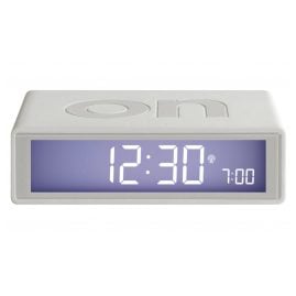 Lexon LR150W9 Radio-Controlled Alarm Clock Flip+ Rubber White