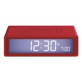 Lexon LR150R9 Alarm Clock Flip+ Rubber Red Radio-Controlled
