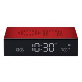 Lexon LR152R Digital Alarm Clock Flip Premium Red