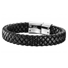 Save Brave SBB-HARRY-BK Men's Leather Bracelet Harry Black