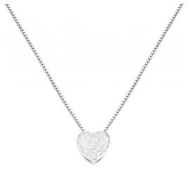 Amen CLPH Women's Necklace Heart 925 Silver Cubic Zirconia